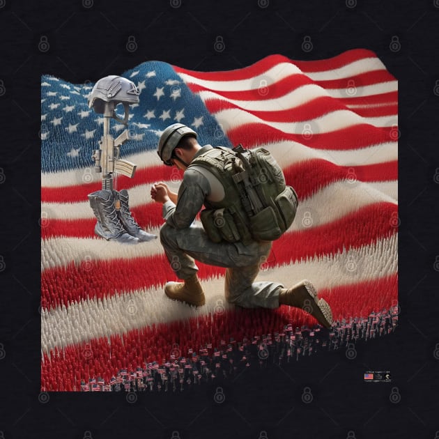 American Military Soldier and USA Flag by focusln by Darn Doggie Club by focusln